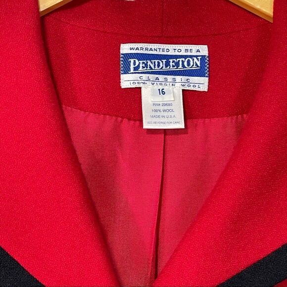 Pendleton Vinyage Red Wool Button Down Suit Blazer - Picture 11 of 11